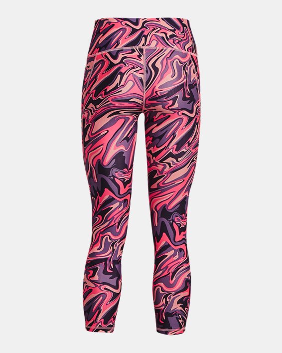 Damen HeatGear® Armour Printed 7/8 Leggings, Pink, pdpMainDesktop image number 5
